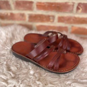 Camel Leather Sandals